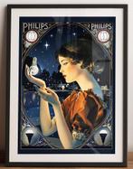 PHILIPS Lamp Vintage Poster affiche Art Nouveau stijk, Ophalen of Verzenden