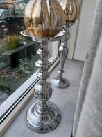 Kandelaars zilverkleur 35 cm hoog, Ophalen of Verzenden, Zilver