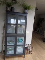 Vintage Kast met Glazen Deuren, Huis en Inrichting, Ophalen, Glas, Vintage, 50 tot 100 cm