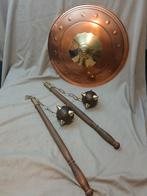 Koperen schild met 2x  morgenster, Antiek en Kunst, Ophalen of Verzenden