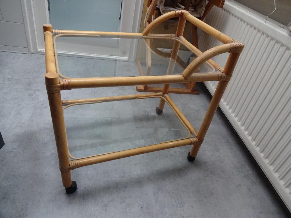 Serveerwagen [ Bamboe ], Antiek en Kunst, Curiosa en Brocante, Ophalen of Verzenden