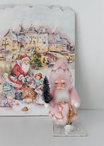 Vintage roze Santa~kerstman, Ophalen of Verzenden, Gebruikt