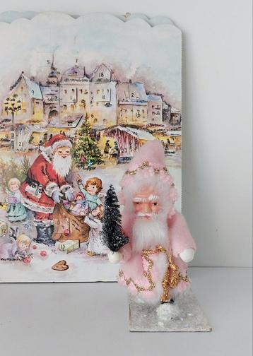 Vintage roze Santa~kerstman  beschikbaar voor biedingen