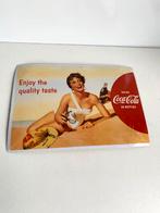 Mooi metalen reclamebord op het strand van Coca Cola, Ophalen of Verzenden, Zo goed als nieuw, Reclamebord