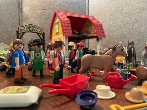 Playmobil - Boerderij met veel poppetjes en paarden, Kinderen en Baby's, Speelgoed | Playmobil, Gebruikt, Complete set, Ophalen of Verzenden