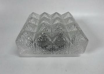 Vintage grote helder bewerkt glazen plafondlamp seventies beschikbaar voor biedingen