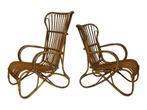 Set van twee Belse 8 model Rotan stoelen Dirk van Sliedregt, Gebruikt, Twee, Bruin, Vintage