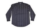 Façonnable zwart paars grijs gestreept buttondown overhemd M, Façonnable, Zwart, Zo goed als nieuw, Halswijdte 39/40 (M)