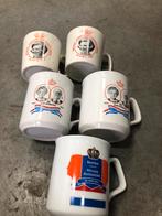 Vintage Koningshuis Mokken Set (5 stuks), Ophalen of Verzenden