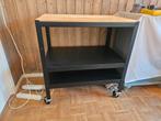 Bror roltafel/keukentrolley zwart met grenen blad, Huis en Inrichting, Ophalen, Minder dan 50 cm, Gebruikt, Metaal