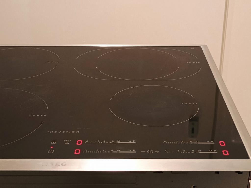 Aeg 4pits 60cm inbouw inductiekookplaat 230V normale stekker, Witgoed en Apparatuur, Gebruikt, ., Inbouw, .