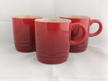 Le Creuset - 3 rode espressokopjes beschikbaar voor biedingen