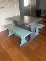 Picknicktafel met losse banken knutsel- en speeltafel, Ophalen, Gebruikt