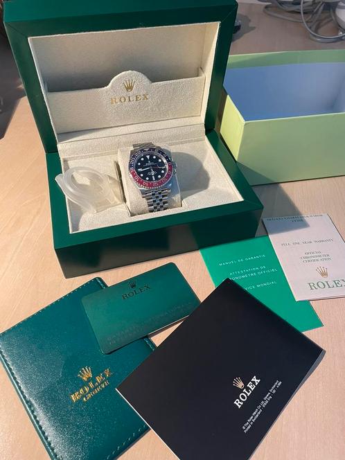 Rolex GMT II Pepsi 12671BLRO jubilee full set, Sieraden, Tassen en Uiterlijk, Horloges | Heren, Zo goed als nieuw, Rolex, Staal