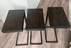 3x John Lewis Calia Sofa Bijzettafels - Donker Hout, Huis en Inrichting, Minder dan 55 cm, Gebruikt, Rechthoekig, Hout