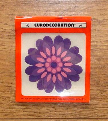 Retro decoratiestickers paarse bloem tegels, kasten, metaal, Huis en Inrichting, Woonaccessoires | Overige, Nieuw, Ophalen of Verzenden