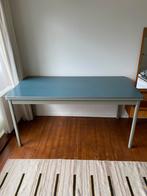 Vintage Gispen dining table / desk with blue top 1970s, Huis en Inrichting, Tafels | Eettafels, Ophalen, Gebruikt, Tot twee personen
