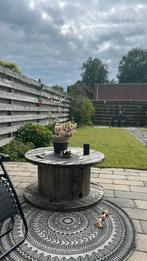 Haspel tuintafel, Ophalen, Zo goed als nieuw, Rond, Hout
