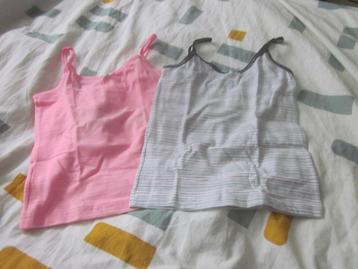 Mooi nieuw roze/wit en wit/blauw/roze hemdje Hema 86/92  beschikbaar voor biedingen