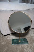 Spiegel tafelmodel marmer goud dia 31 cm, Ophalen of Verzenden