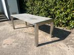 Leisteen + rvs tuintafel, Huis en Inrichting, Tafels | Eettafels, Ophalen, 50 tot 100 cm, Zo goed als nieuw, 150 tot 200 cm