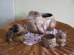 3 x vintage bloempot * kikker # frog # Kermit 😉 in 1 koop, Rond, Binnen, Ophalen of Verzenden, Zo goed als nieuw