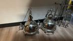 Zilveren hanglampen industriële, Gebruikt, Ophalen