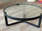 MONTEL Vision Salontafel - Zwart Staal & Glas, Huis en Inrichting, Tafels | Salontafels, Ophalen, Rond, Nieuw, 50 tot 100 cm