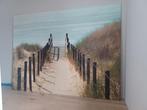 Tuinschilderij 135 x 180 cm zee/strand z.g.a.n! Met frame., Schilderij, 125 cm of meer, Zo goed als nieuw, Ophalen