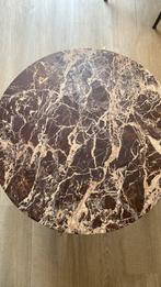 Loods 5 Bijzettafel Marmer Rood/Bordeaux, Huis en Inrichting, Tafels | Salontafels, Ophalen, 100 tot 150 cm, Rond, 50 tot 100 cm