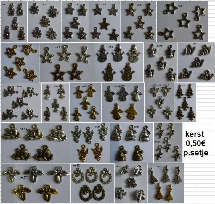 kerst charms 0,50€ p.set, Hobby en Vrije tijd, Kaarten | Zelf maken, Nieuw, Overige typen, Kerst, Ophalen