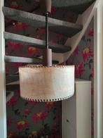 Prachtige Vintage Hanglamp cellon/perkament kroonluchter, Gebruikt, 25 tot 50 cm, Zwart, Rond