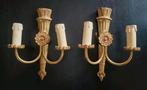 Twee vuurvergulde dubbele empire wandlampjes, Antiek en Kunst, Antiek | Lampen, Ophalen of Verzenden