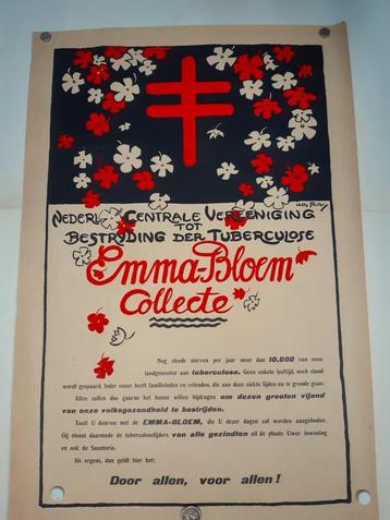 Originele Poster Willy Sluiter Emmabloemcollecte beschikbaar voor biedingen