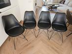 Zwarte design stoelen - set van 4, Huis en Inrichting, Ophalen, Gebruikt, Zwart, Vier