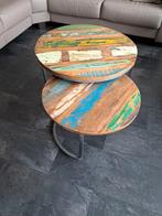 2 steigerhouten salontafels (op te halen in Bilthoven), Ophalen, 50 tot 100 cm, 50 tot 75 cm, Rond