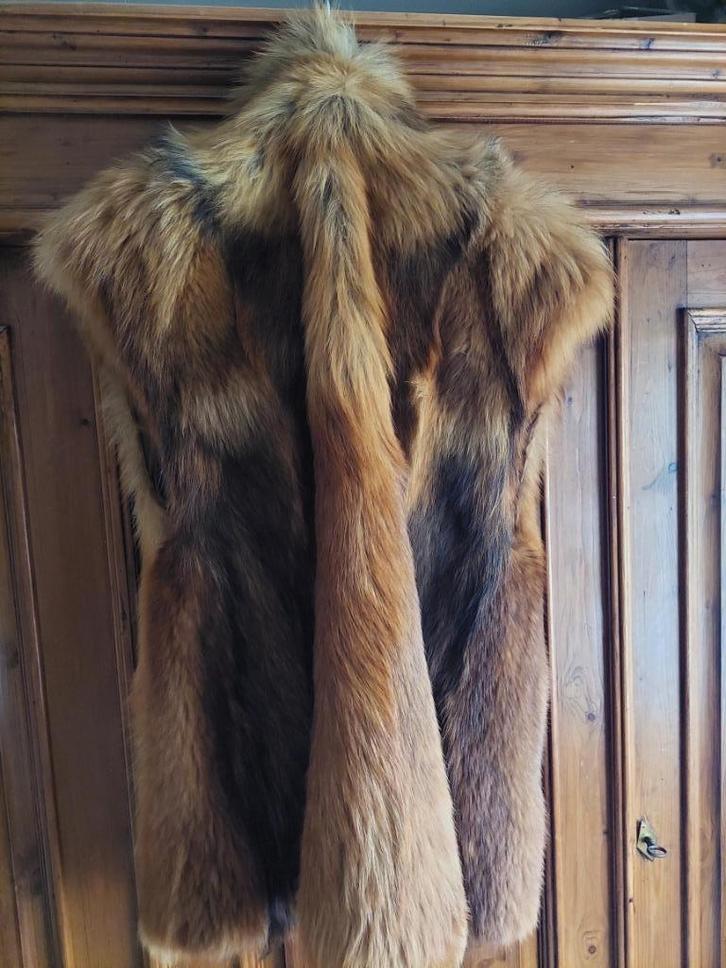 Vossen bontjas zonder mouwen, Kleding | Dames, Jassen | Winter, Zo goed als nieuw, Maat 36 (S), Bruin, Ophalen