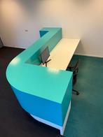 L-vormige balie met geïntegreerd bureaublad – turquoise/wit, Zakelijke goederen, Kantoor en Winkelinrichting | Kantoormeubilair en Inrichting