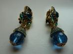 Impressive Blue Crystal Earrings, Sieraden, Tassen en Uiterlijk, Oorbellen, Hangers, Blauw, Nieuw, Goud