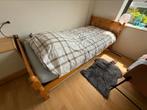 Grenen bed (210*99 cm) incl. houten lattenbodem en matras, Huis en Inrichting, Slaapkamer | Bedden, Ophalen, Eenpersoons, Bruin