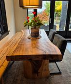 Teakhouten eettafel 6-8 persoons, organische vorm. L= 200cm, Ophalen, Teakhout, 200 cm of meer, 50 tot 100 cm