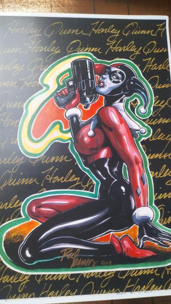 Harley Quinn Gesigneerde Print - Paul Renaud, Antiek en Kunst, Kunst | Litho's en Zeefdrukken, Ophalen of Verzenden