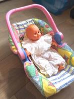 Set: Babypop met zacht lijfje & maxi cosi; draagmandje, Ophalen of Verzenden, Babypop