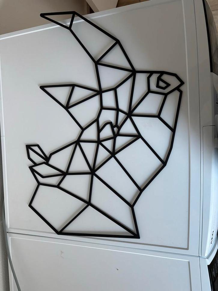 Zwarte Neushoorn Muurdecoratie, Huis en Inrichting, Woonaccessoires | Wanddecoraties, Nieuw, Ophalen