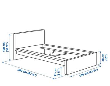 Ikea Malm 1 persoonsbed met lattenbodem 90x200 - afbeelding 3