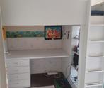 Hoogslaper 90×200cm incl nieuwe matras, wit met bureau+kast, Kinderen en Baby's, Kinderkamer | Stapelbedden en Hoogslapers, Ophalen