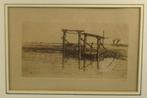 Ets Polderlandschap Herman Heuff (1875-1945), Antiek en Kunst, Kunst | Etsen en Gravures, Ophalen