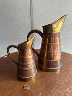 Set Koperen & Messing Kannetjes – Vintage Landelijke Stijl, Ophalen of Verzenden