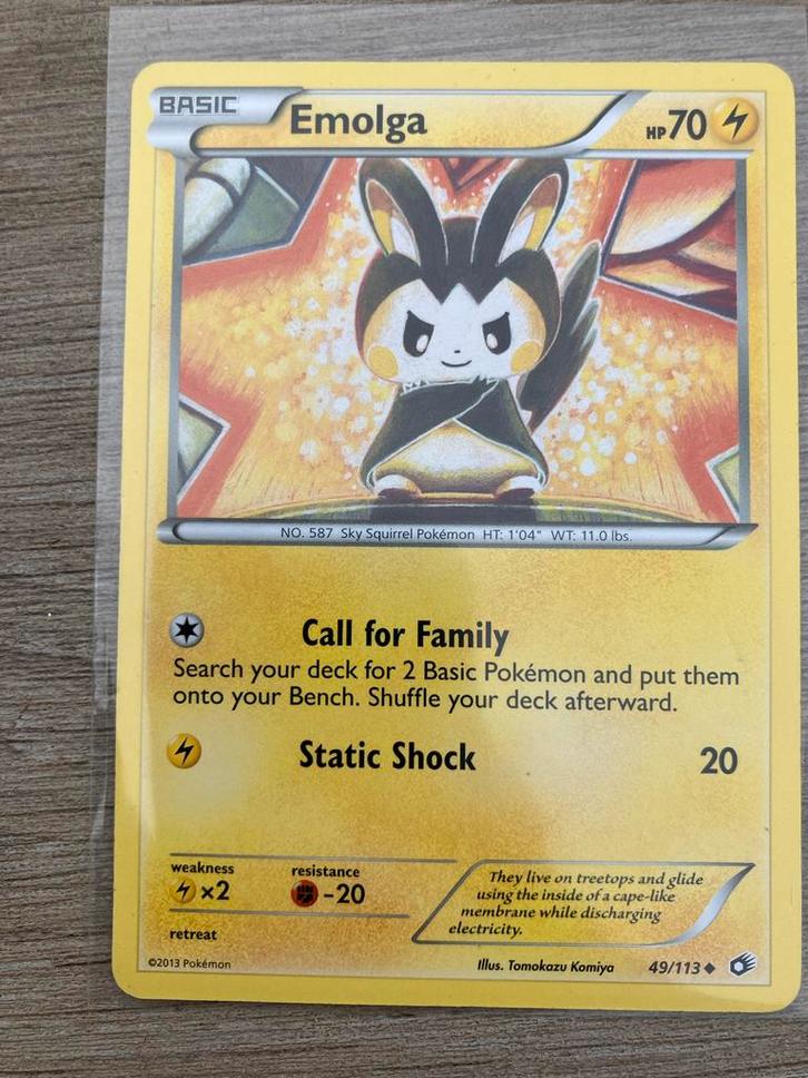 Emolga - Legendary Treasured 49/113 - nonfoil, Hobby en Vrije tijd, Verzamelkaartspellen | Pokémon, Zo goed als nieuw, Losse kaart