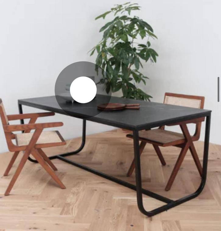 Furnified Marmeren keramieken eettafel zwart 180 x 90, Huis en Inrichting, Tafels | Eettafels, Zo goed als nieuw, 50 tot 100 cm